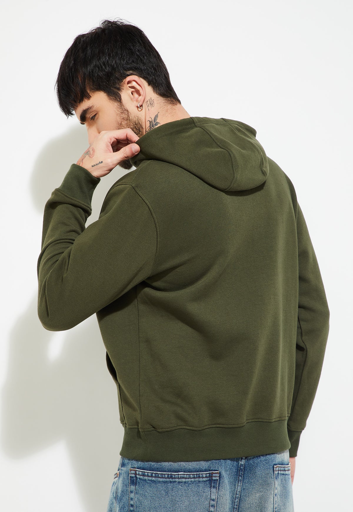 Ayke Men Embroidered Hooded Sweatshirt – Green – view 5