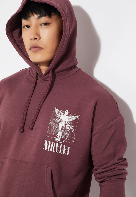 Ayke Men Graphic Back Print Oversized Sweatshirt – Red – view 2