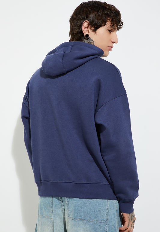 Ayke Men Knit Hooded Oversized Sweatshirt – Blue – view 2