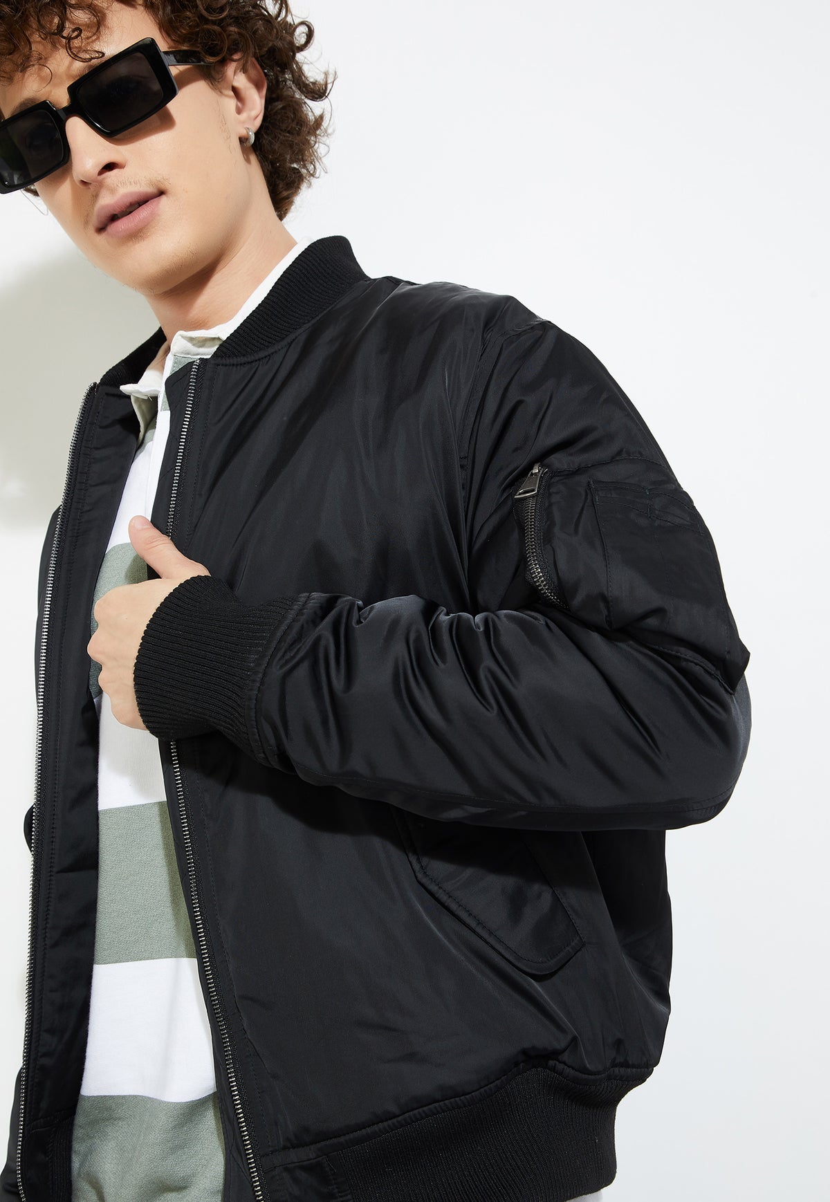 Ayke Men MA1 Bomber Jacket – Black – view 4
