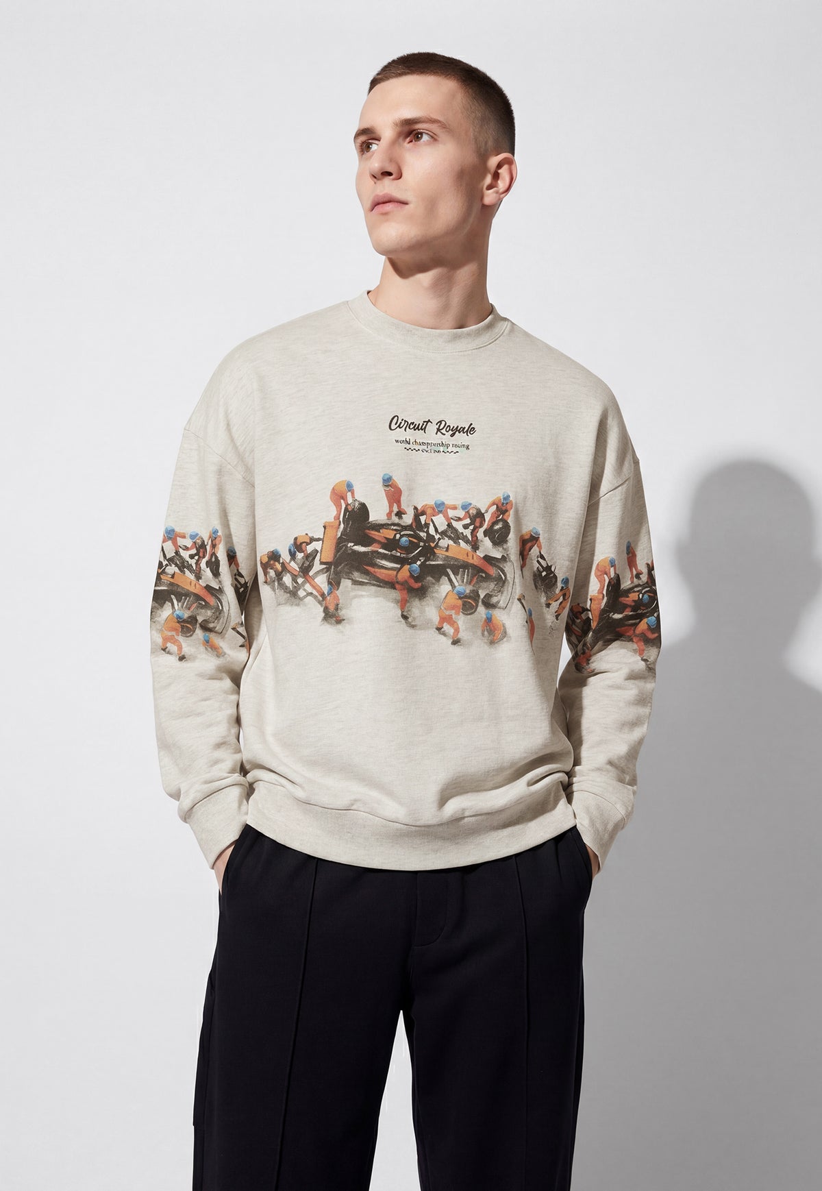 Ayke Men Printed Sweatshirt – Beige – view 5