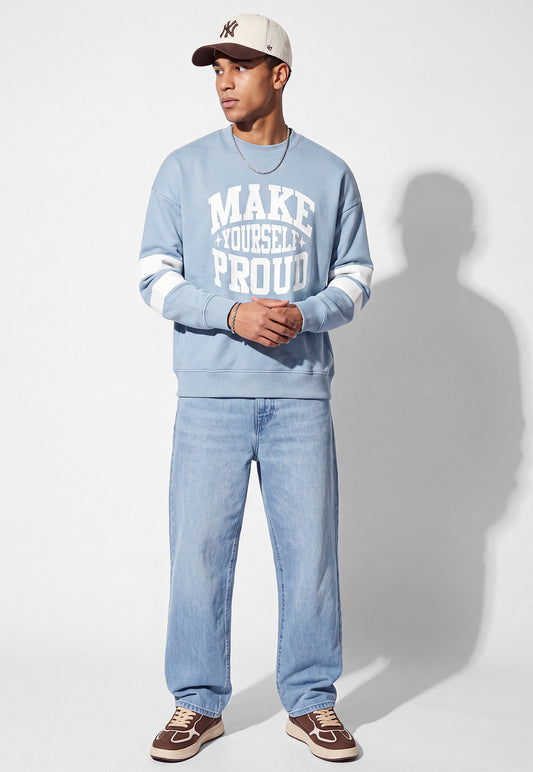 Ayke Men Printed Sweatshirt – Blue – view 2