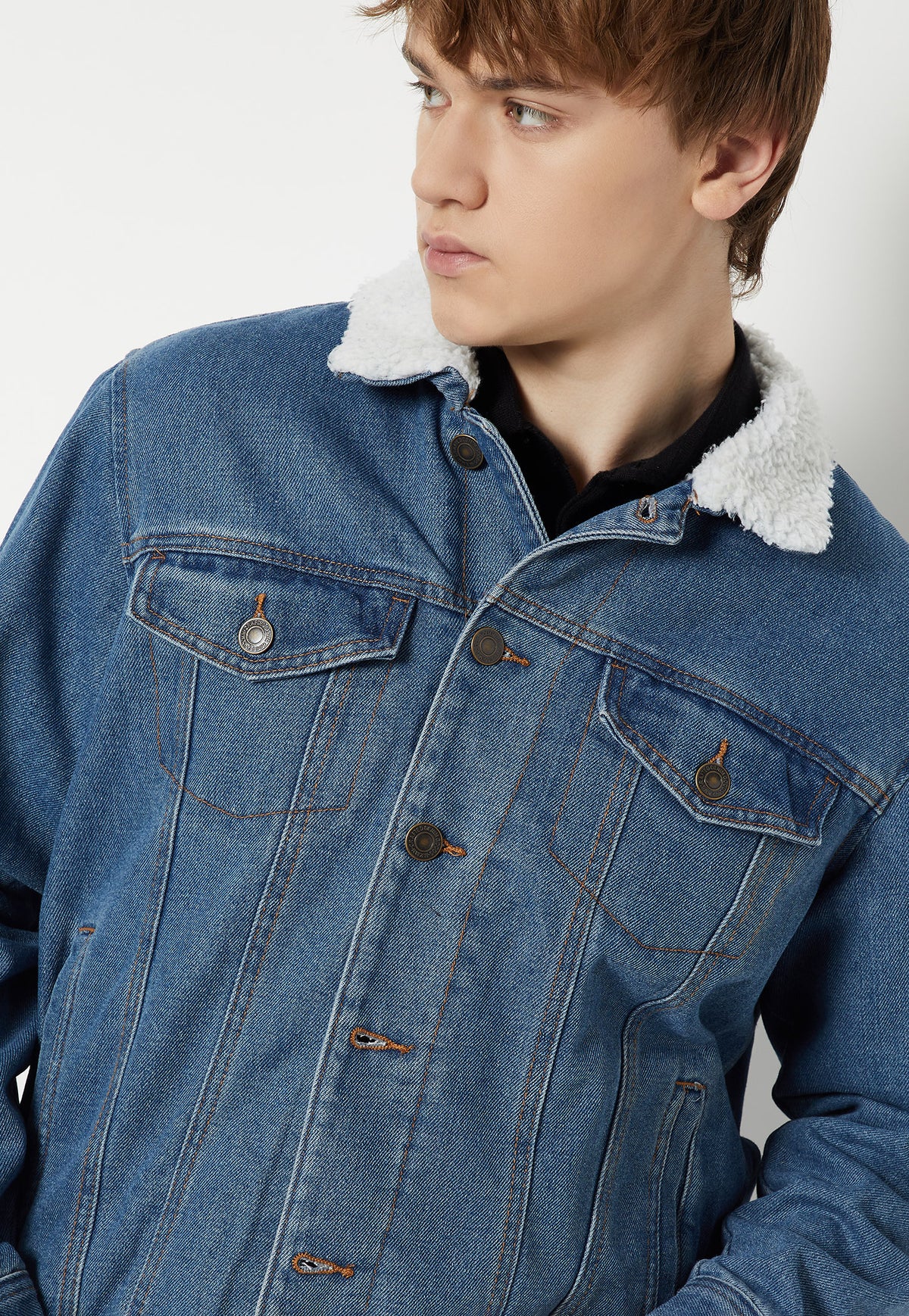 Ayke Men Washed Denim Jacket – Mid Blue – view 4