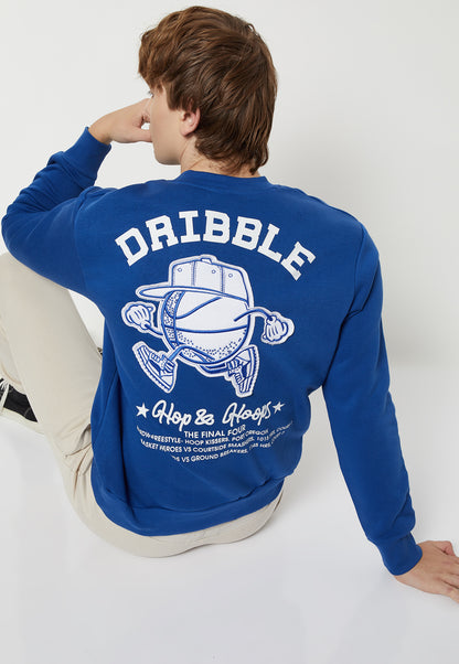 Ayke Men Applique Sweatshirt – Blue – view 1