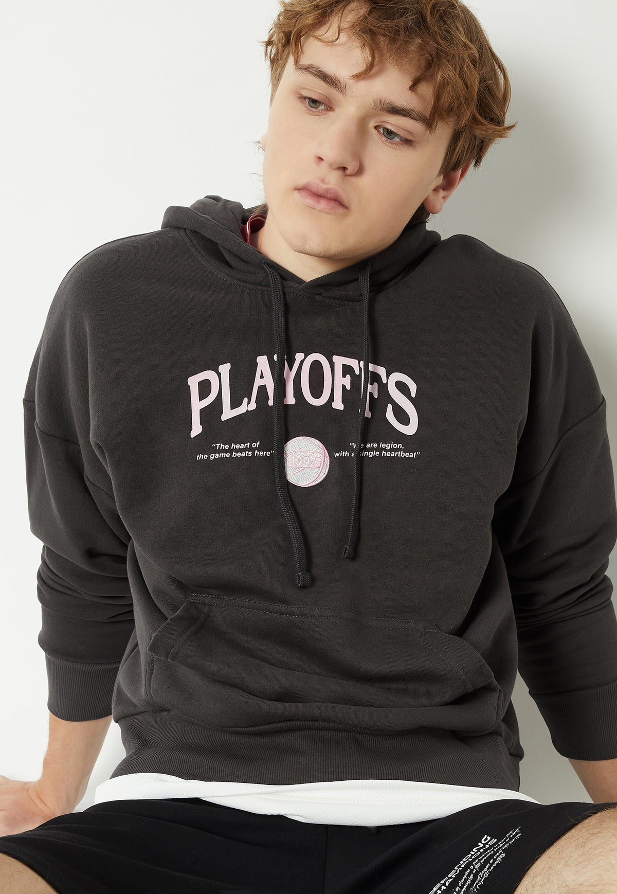 Ayke Men Back Print Hooded Athleisure Sweatshirt – Black – view 2