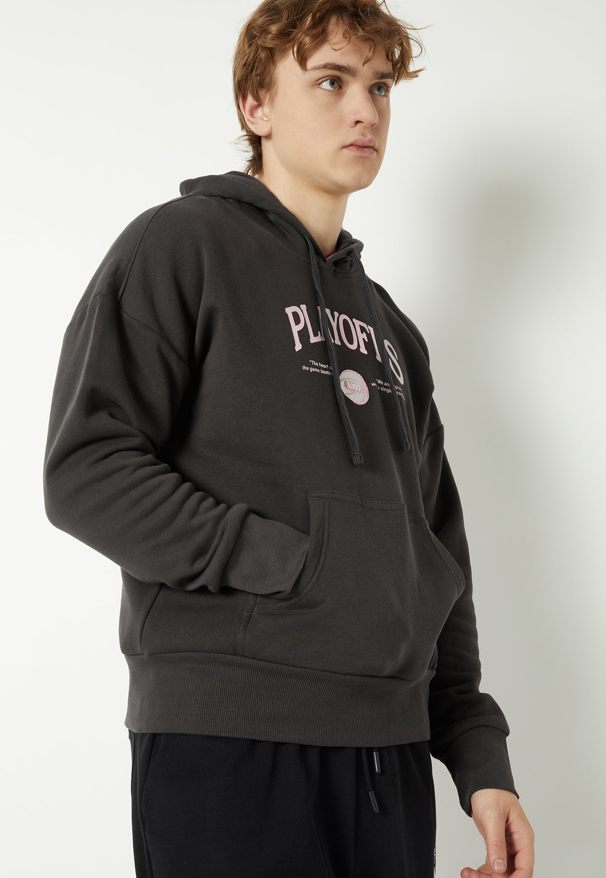 Ayke Men Back Print Hooded Athleisure Sweatshirt – Black – view 4