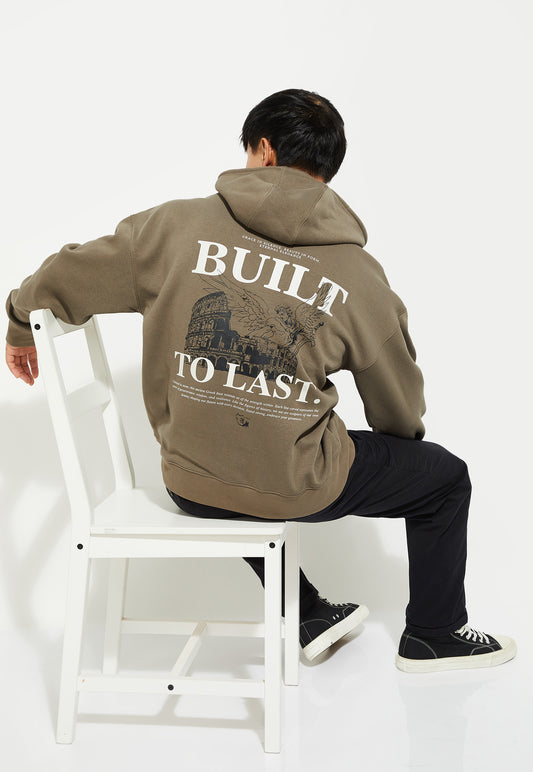 Ayke Men Back Print Oversized Sweatshirt – Beige – view 1