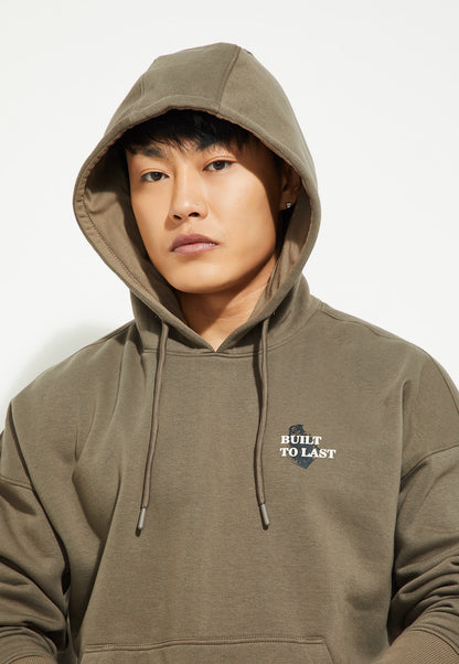 Ayke Men Back Print Oversized Sweatshirt – Beige – view 2