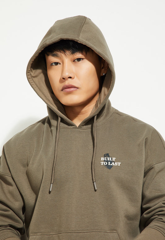 Ayke Men Back Print Oversized Sweatshirt – Beige – view 2