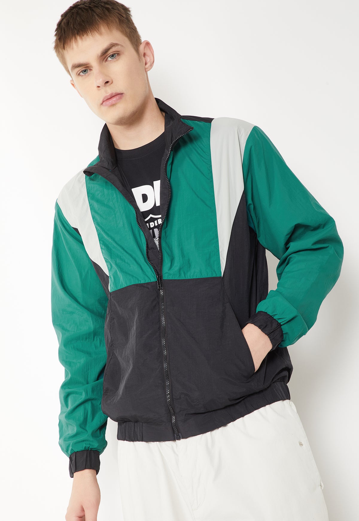 Ayke Men Colourblock Jacket – Black – view 1