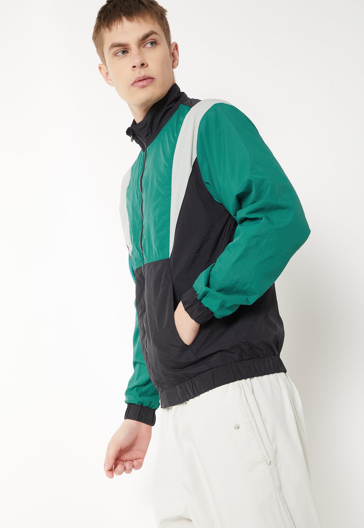 Ayke Men Colourblock Jacket – Black – view 4
