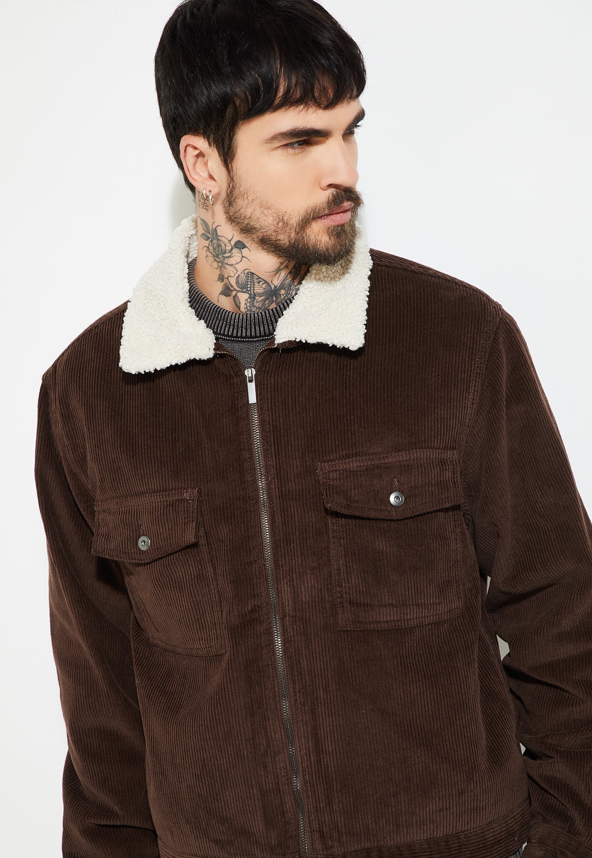 Ayke Men Corduroy Jacket – Brown – view 1