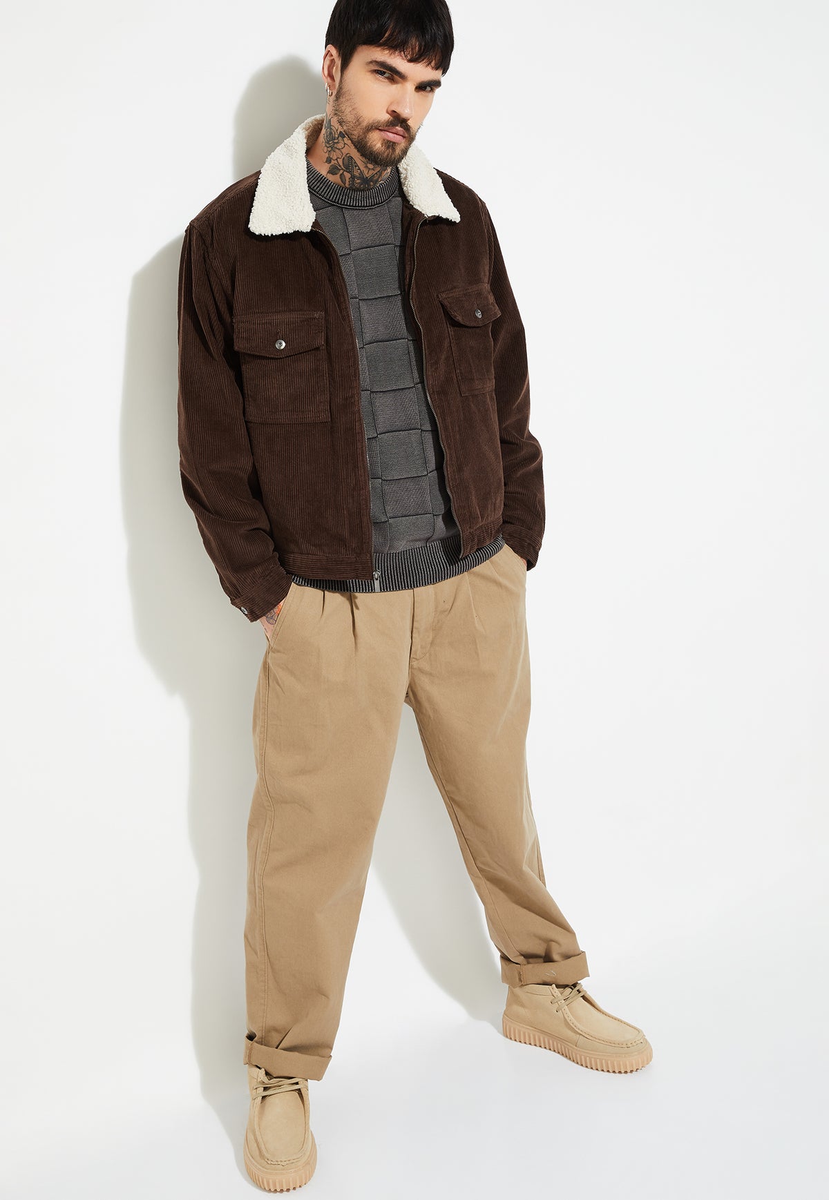 Ayke Men Corduroy Jacket – Brown – view 2