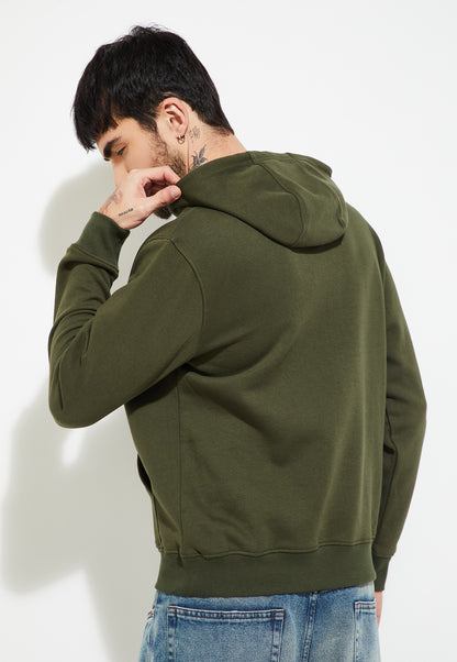 Ayke Men Embroidered Hooded Sweatshirt – Green – view 5