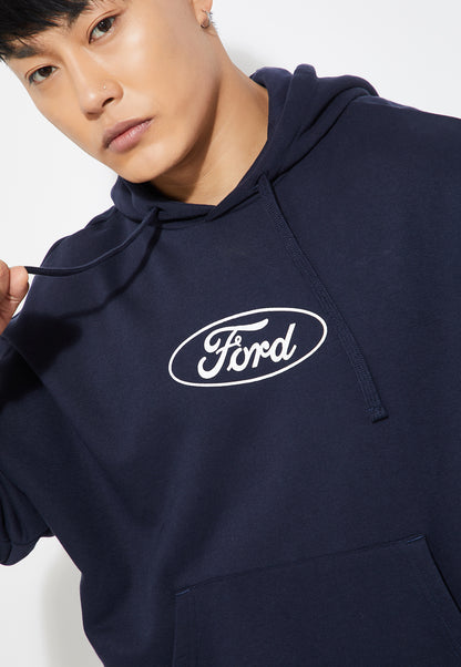 Ayke Men Graphic Back Print Oversized Sweatshirt – Blue – view 3