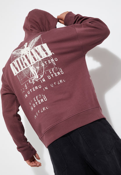 Ayke Men Graphic Back Print Oversized Sweatshirt – Red – view 1