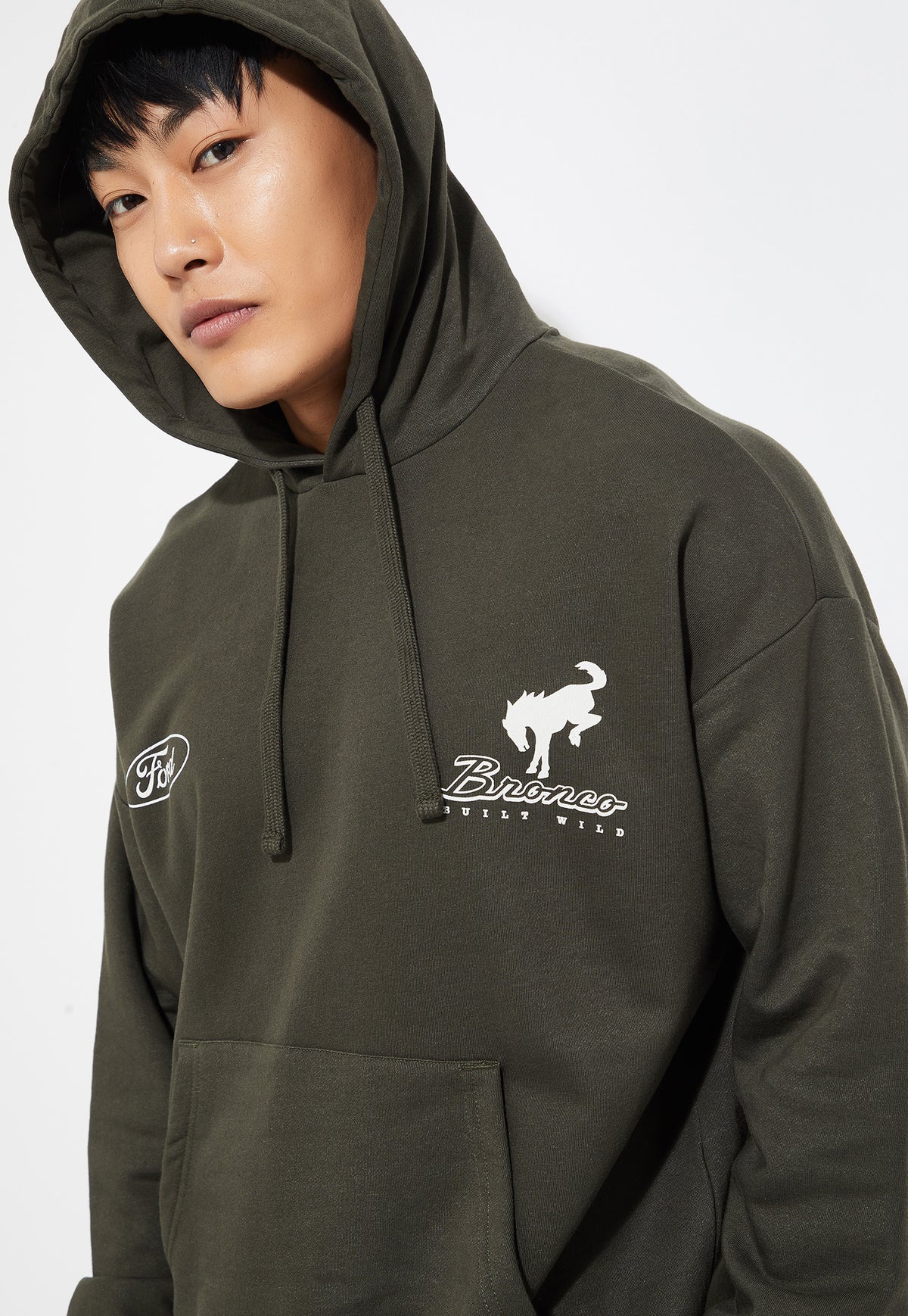 Ayke Men Graphic Printed Oversized Sweatshirt – Green – view 1