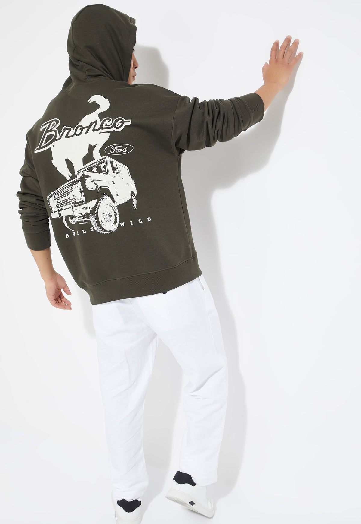 Ayke Men Graphic Printed Oversized Sweatshirt – Green – view 3