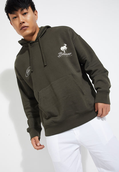 Ayke Men Graphic Printed Oversized Sweatshirt – Green – view 4