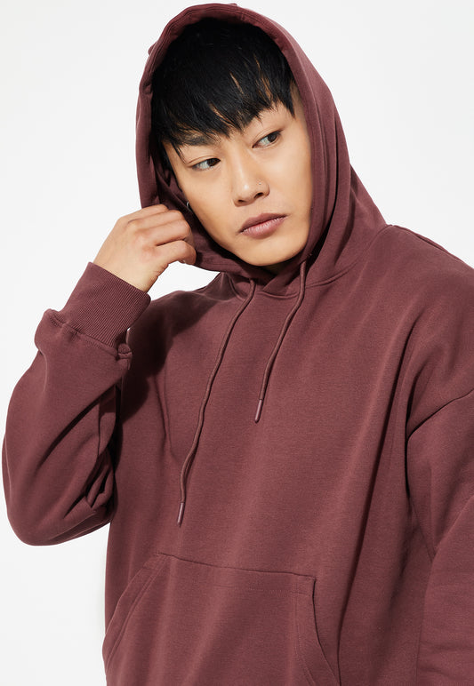 Ayke Men Knit Hooded Oversized Sweatshirt – Red – view 2
