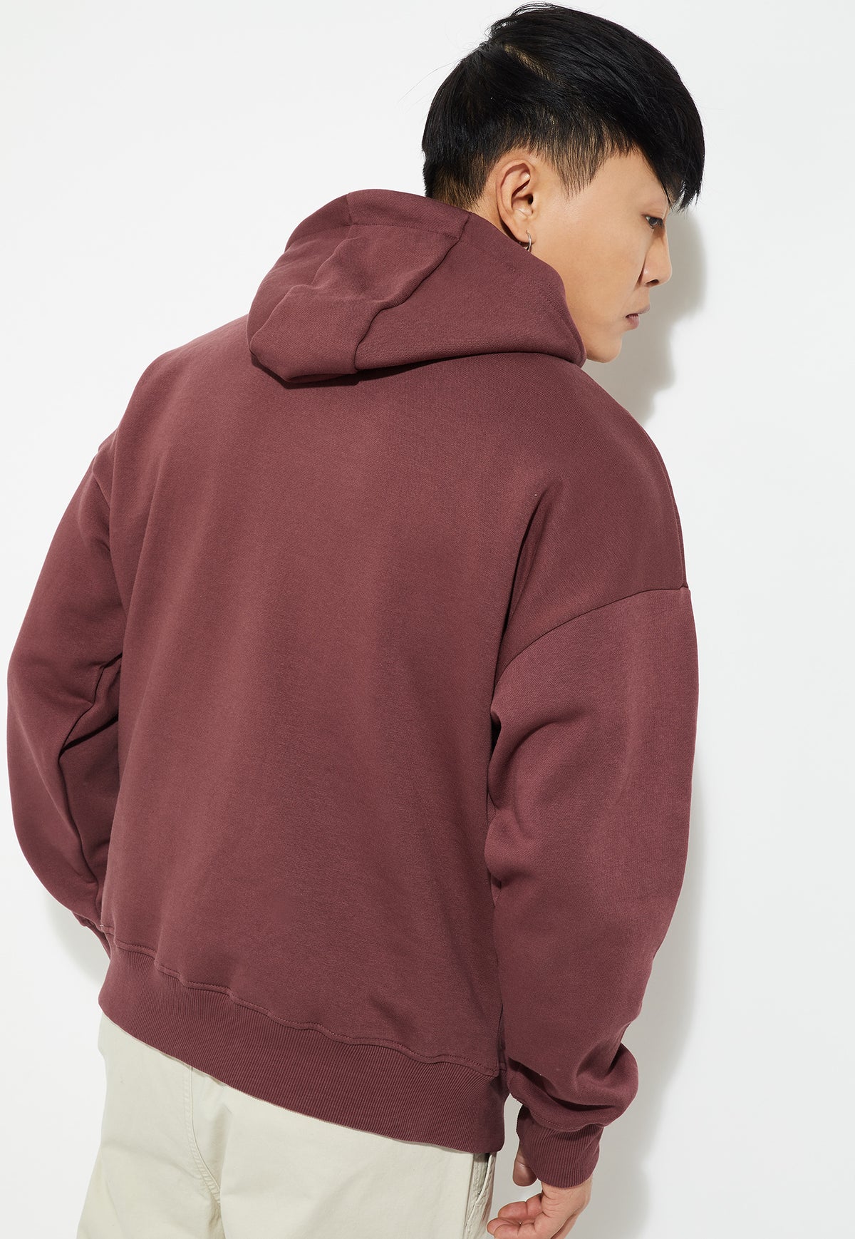 Ayke Men Knit Hooded Oversized Sweatshirt – Red – view 4