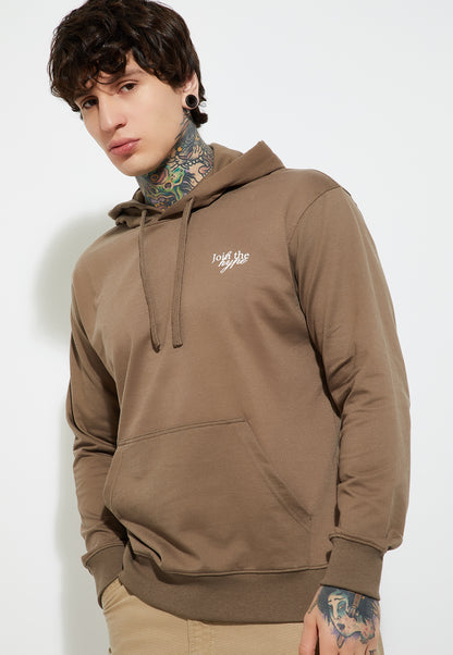 Ayke Men Knit Hooded Sweatshirt – Beige – view 2