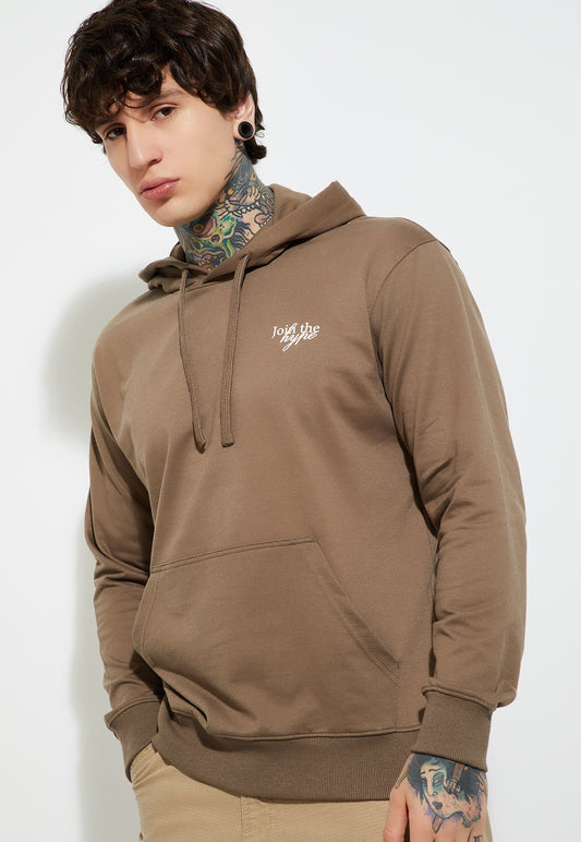 Ayke Men Knit Hooded Sweatshirt – Beige – view 2