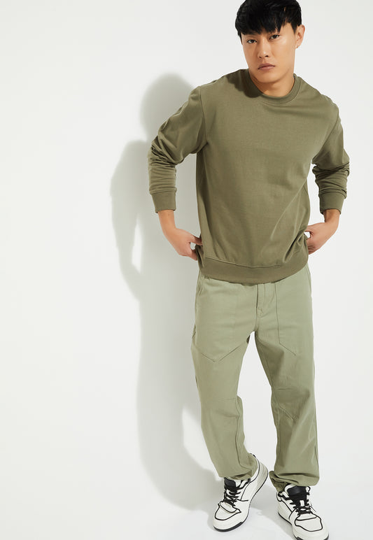 Ayke Men Knit Sweatshirt – Green – view 1