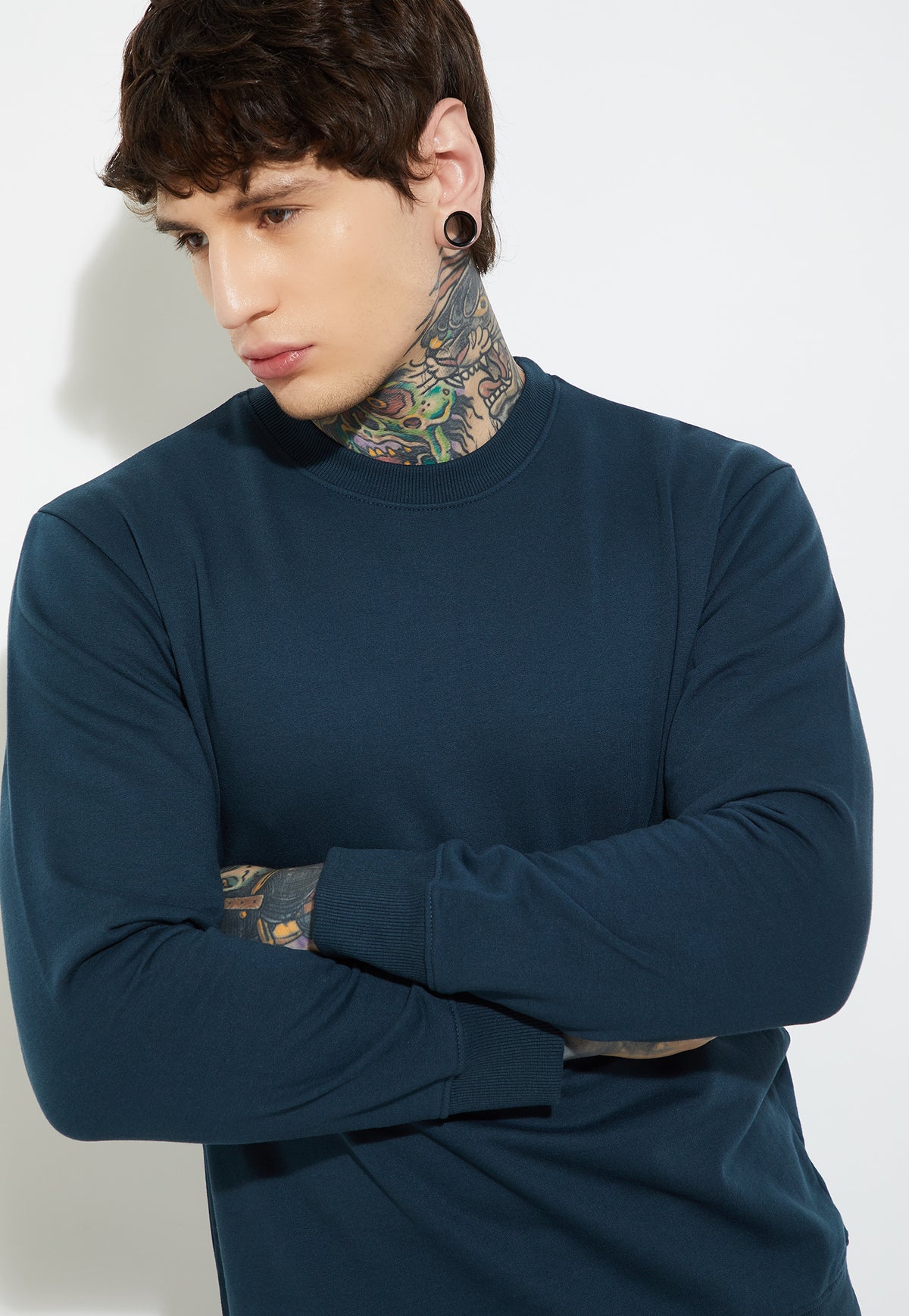 Ayke Men Knit Sweatshirt – Teal – view 1