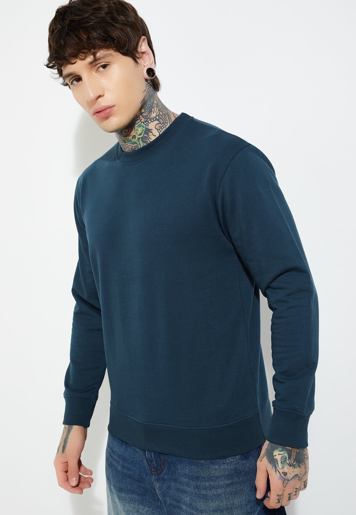 Ayke Men Knit Sweatshirt – Teal – view 2