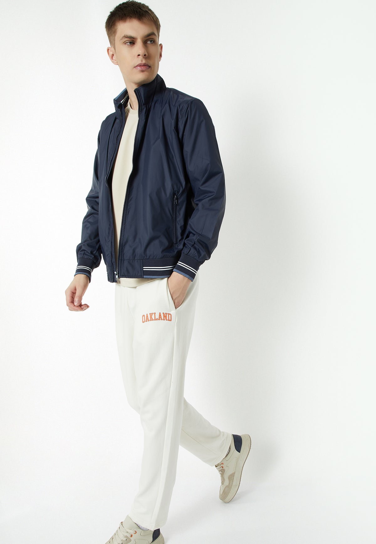 Ayke Men Lightweight Bomber Jacket – Navy – view 1