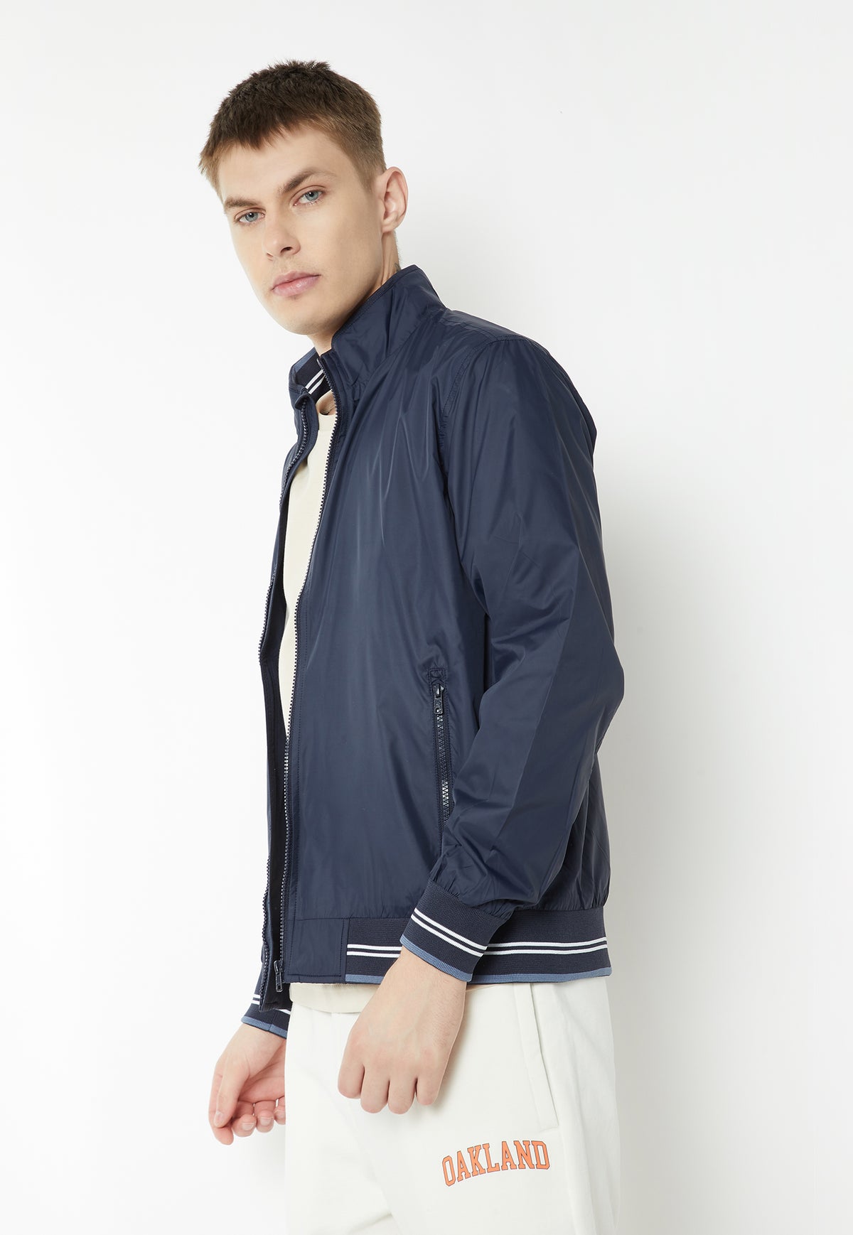 Ayke Men Lightweight Bomber Jacket – Navy – view 2