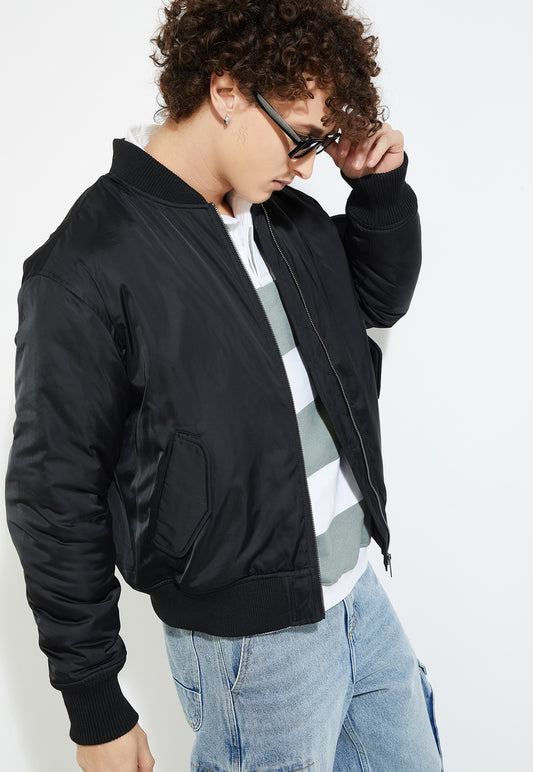 Ayke Men MA1 Bomber Jacket – Black – view 1