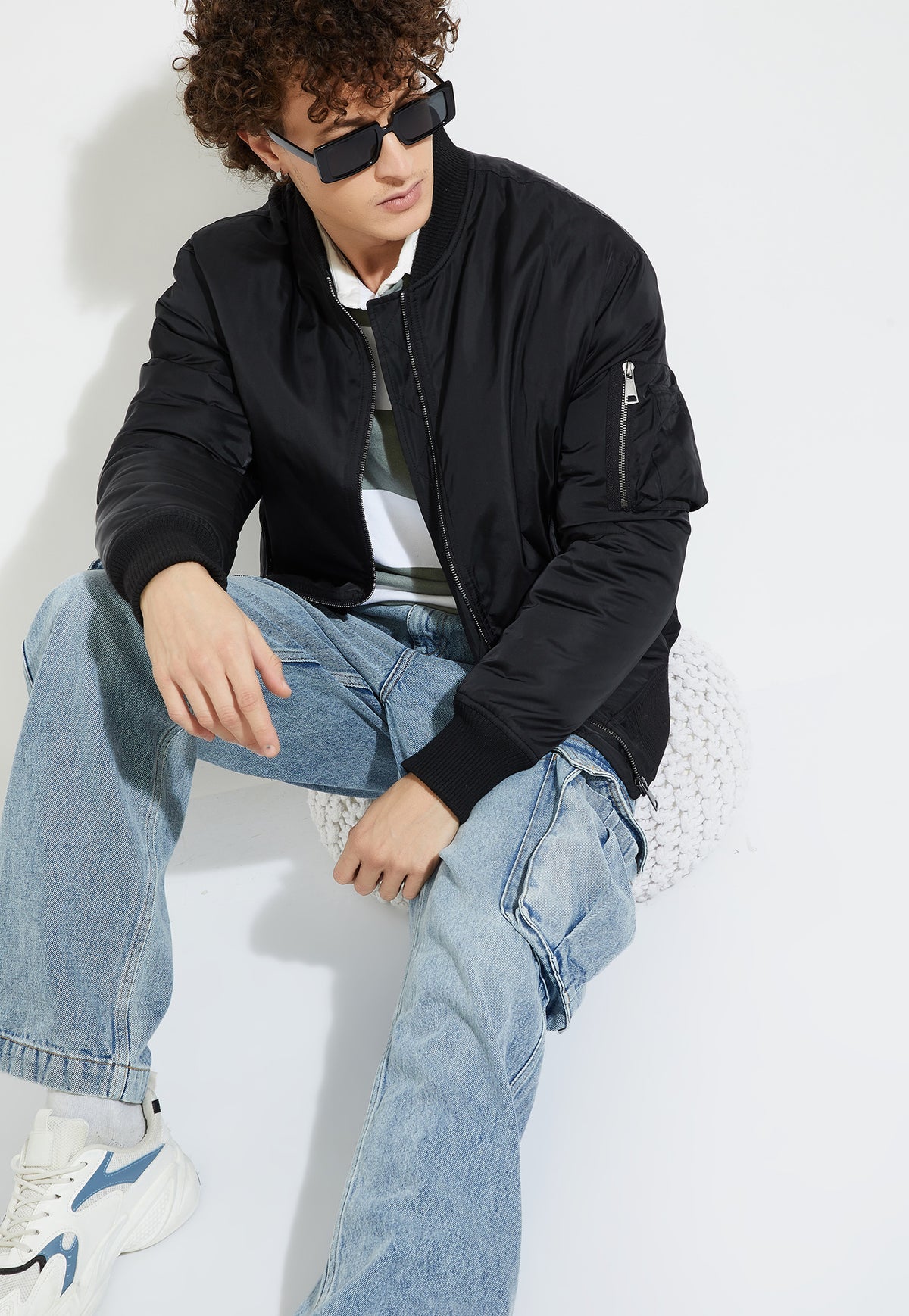 Ayke Men MA1 Bomber Jacket – Black – view 3