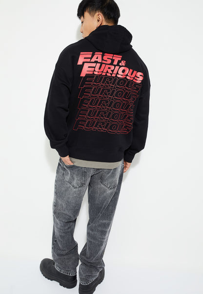 Ayke Men Oversized Graphic Hooded Sweatshirt – Black – view 1
