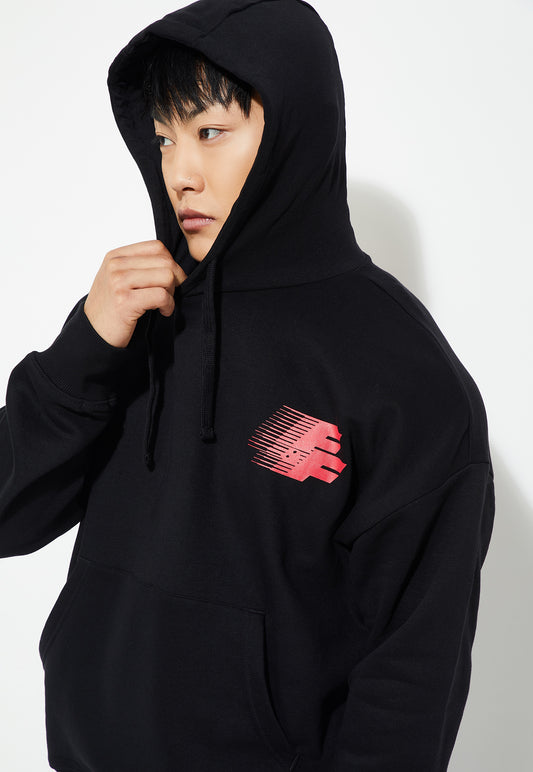 Ayke Men Oversized Graphic Hooded Sweatshirt – Black – view 2