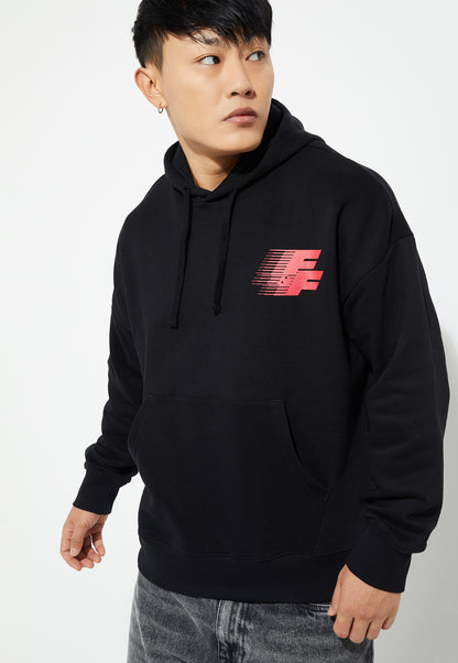Ayke Men Oversized Graphic Hooded Sweatshirt – Black – view 3