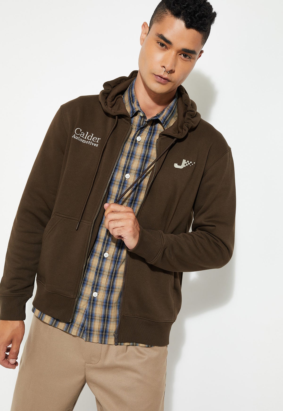 Ayke Men Printed Hooded Sweatshirt – Brown – view 4