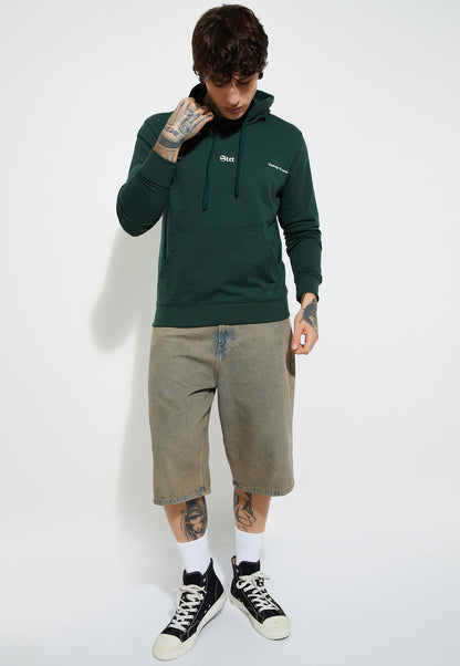 Ayke Men Printed Hooded Sweatshirt – Green – view 4