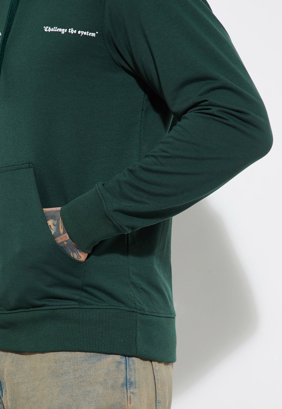 Ayke Men Printed Hooded Sweatshirt – Green – view 5