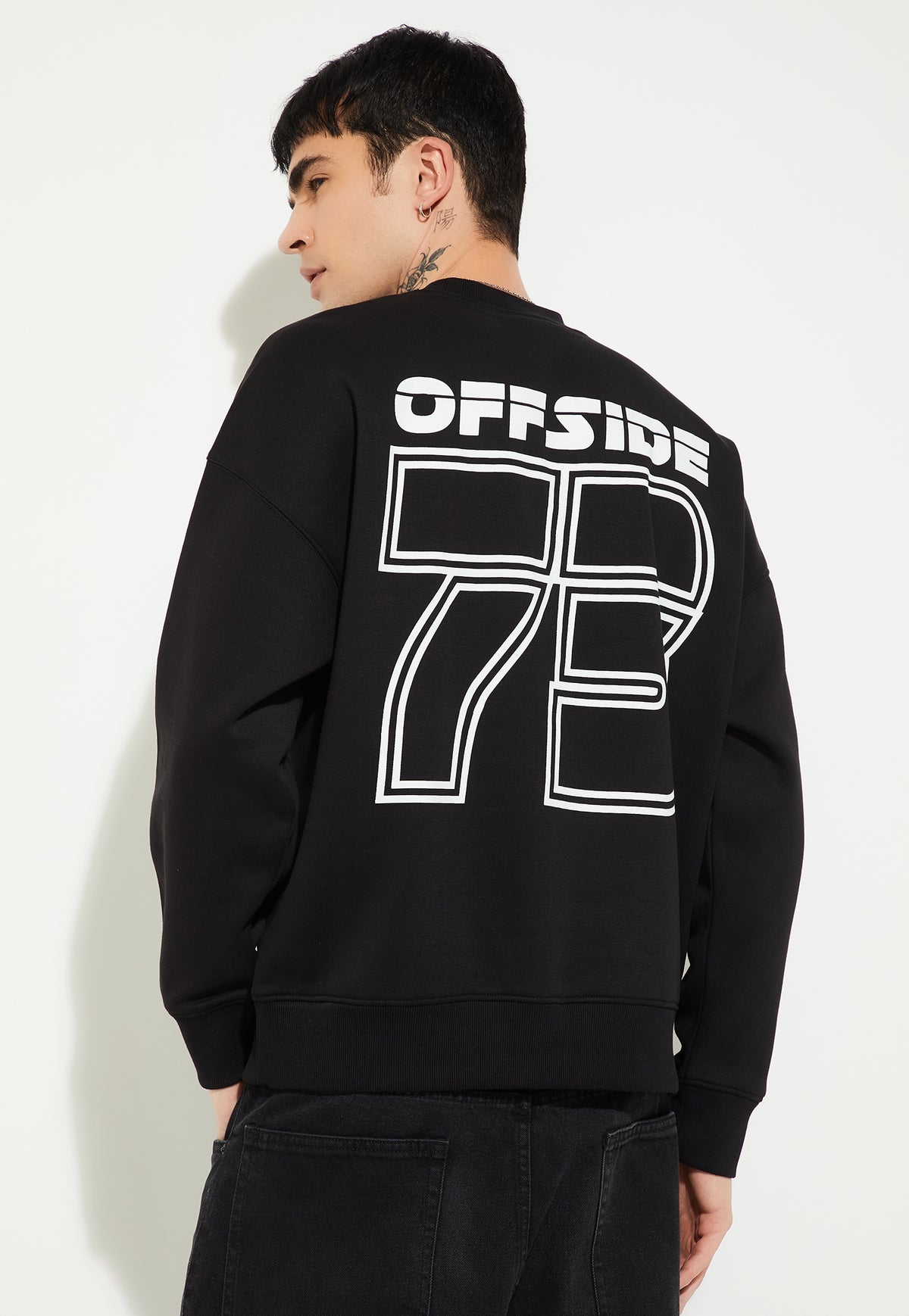 Ayke Men Printed Oversized Sweatshirt – Black – view 4