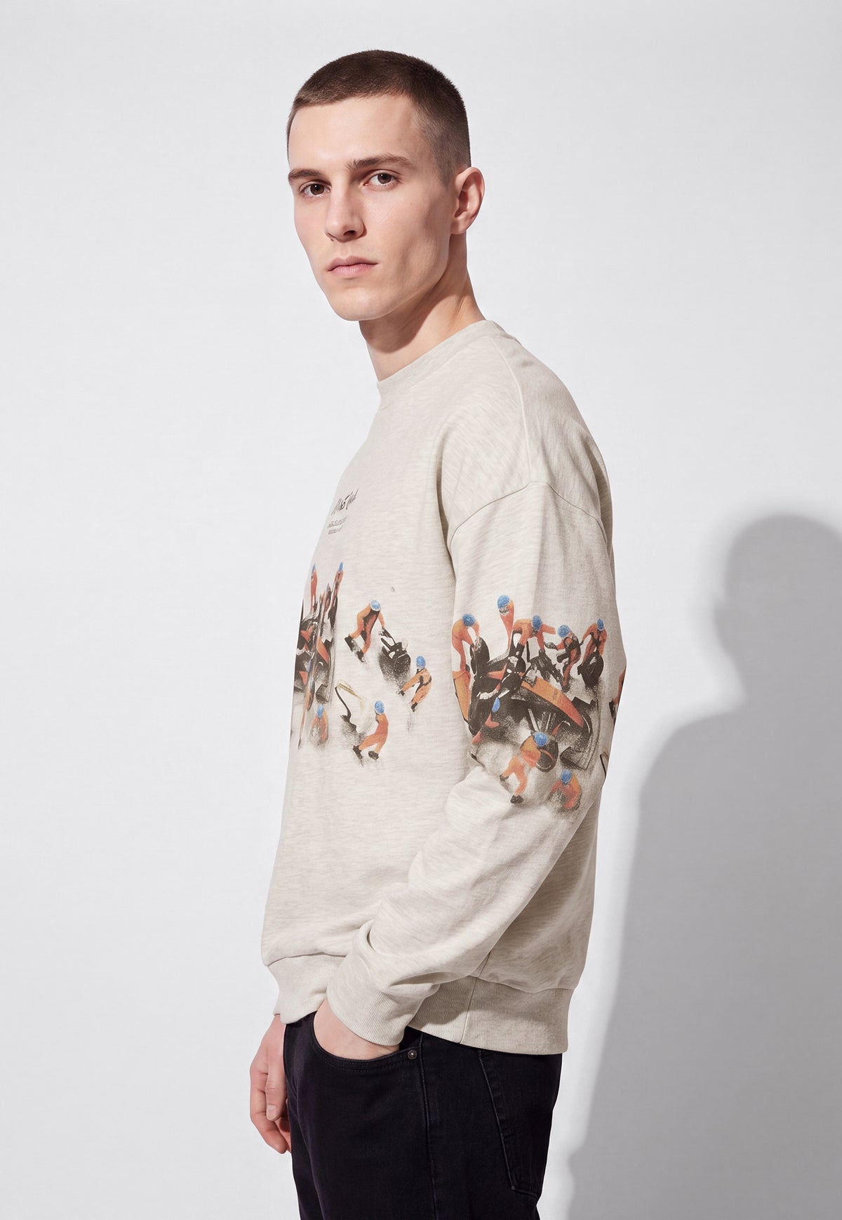 Ayke Men Printed Sweatshirt – Beige – view 4