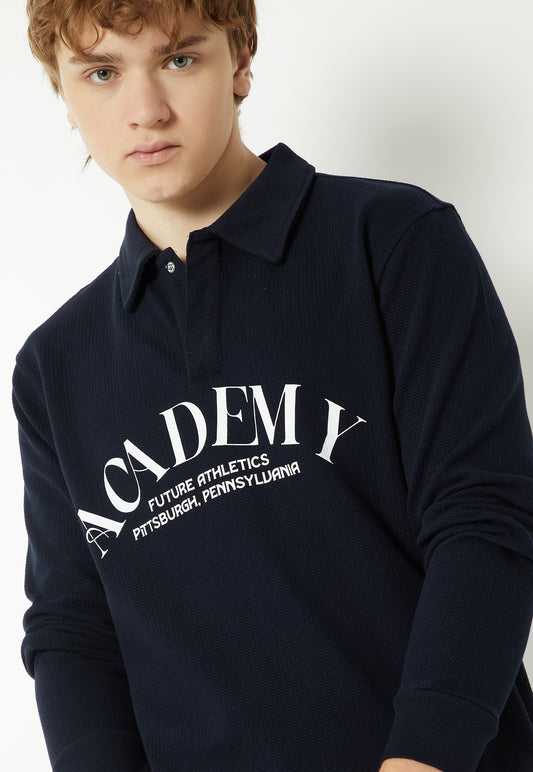 Ayke Men Printed Sweatshirt – Blue – view 2