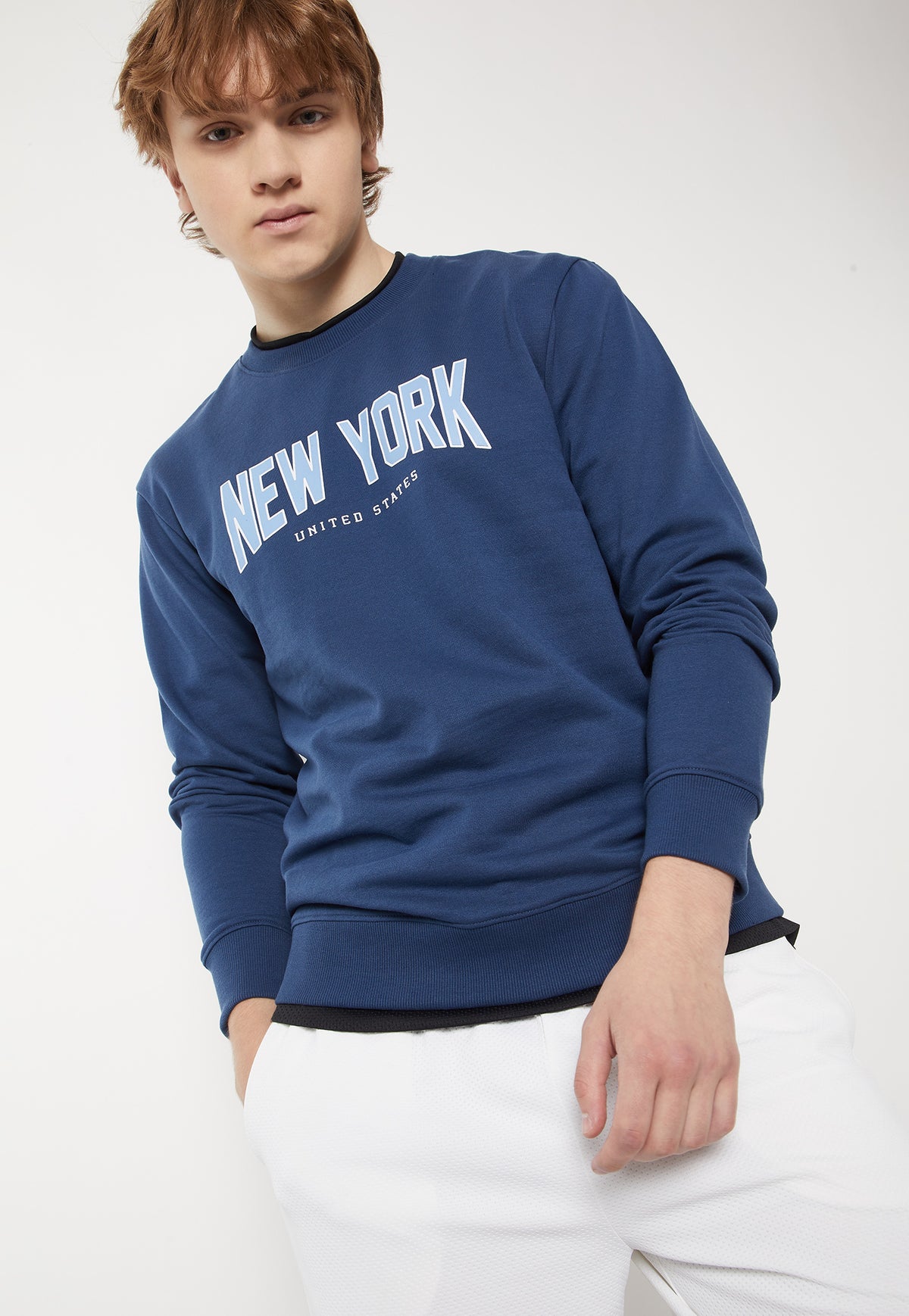 Ayke Men Printed Sweatshirt – Blue – view 1