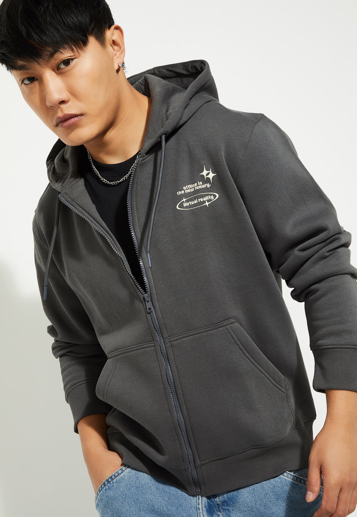 Ayke Men Printed Sweatshirt – Grey – view 1