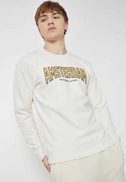 Ayke Men Printed Sweatshirt – Off White – view 1