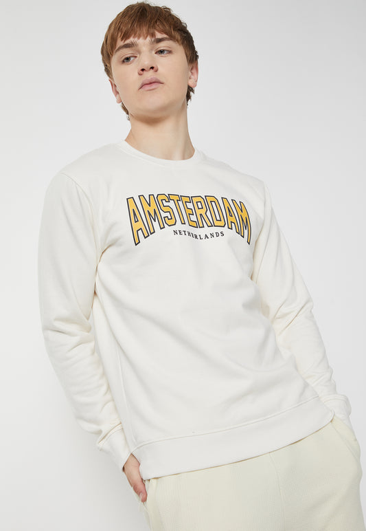 Ayke Men Printed Sweatshirt – Off White – view 1