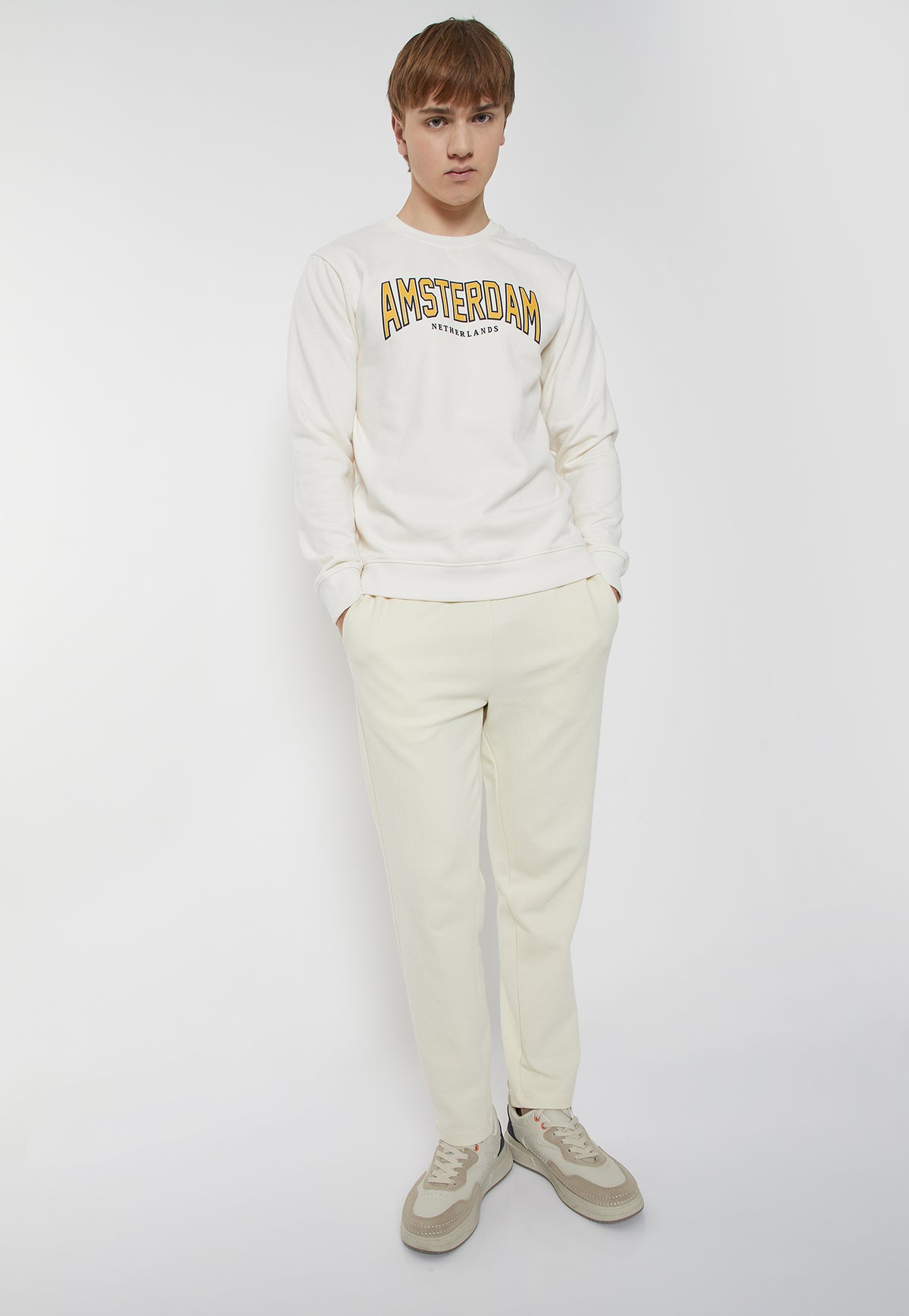 Ayke Men Printed Sweatshirt – Off White – view 4
