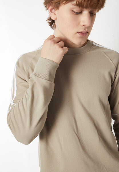 Ayke Men Side Striped Sweatshirt – Beige – view 5