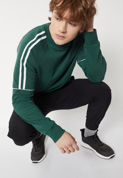 Ayke Men Side Striped Sweatshirt – Green – view 1